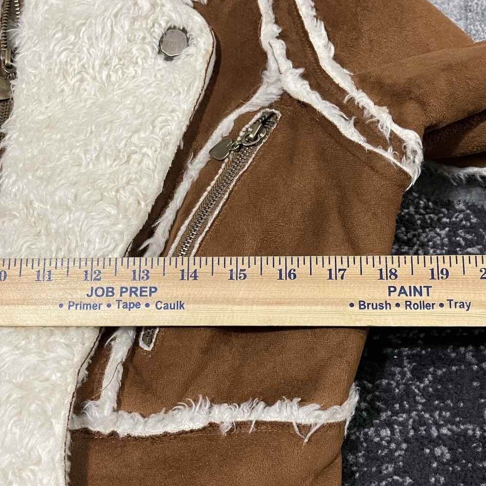 Regent & Company Jacket Faux Suede Women Medium Western Shearling Line Coat Yoke - Picture 4 of 16